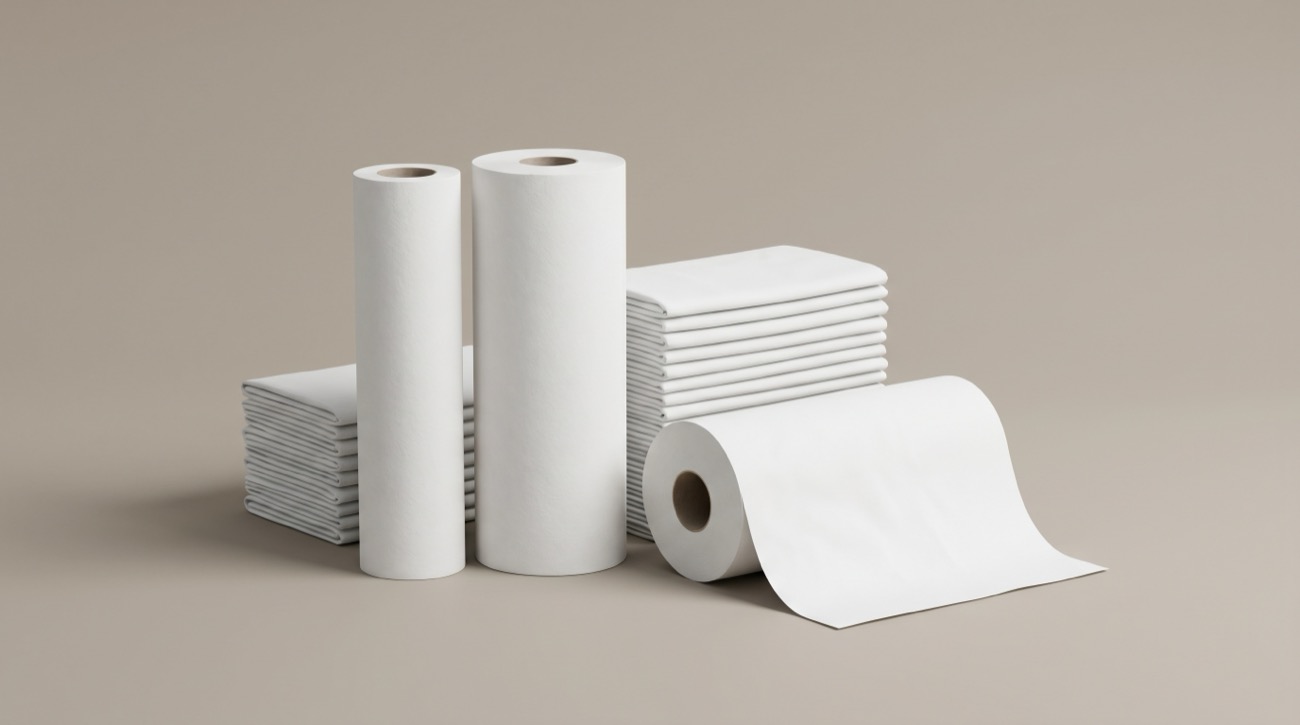 A stack of tissue rolls